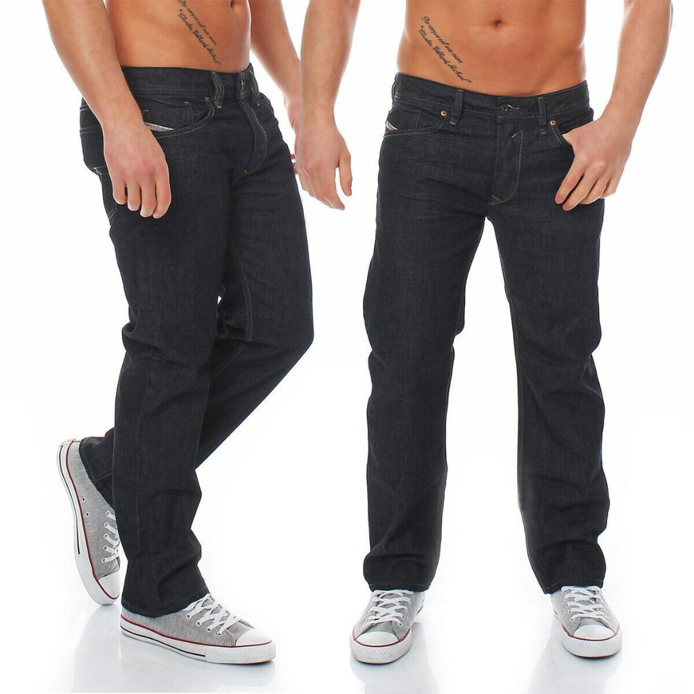 COPY - NEW! DIESEL INDUSTRY WAYKEE REGULAR-STRAIGHT dark wash denim jeans 32 x …
